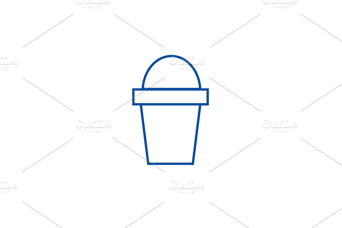 Bucket line icon concept. Bucket in Objects - product preview 8