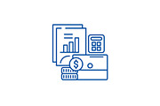 Budget planning line icon concept