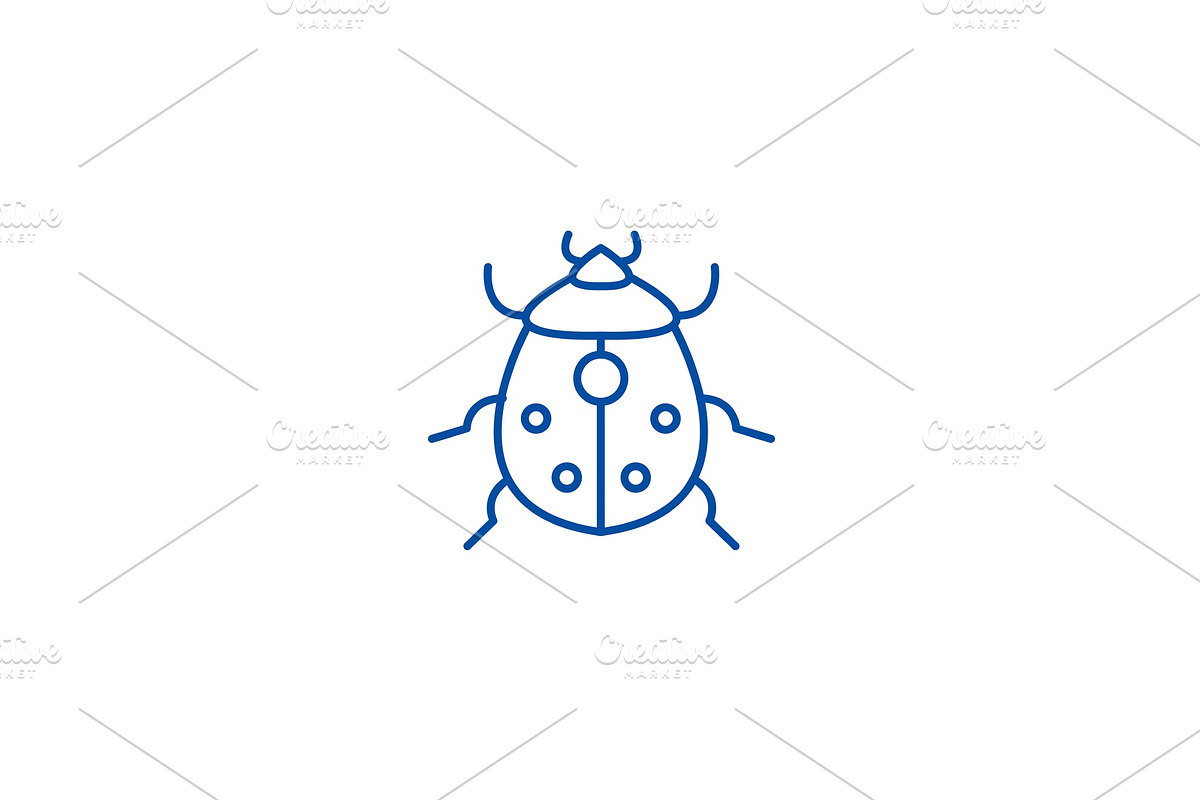Bug line icon concept. Bug flat in Illustrations - product preview 8