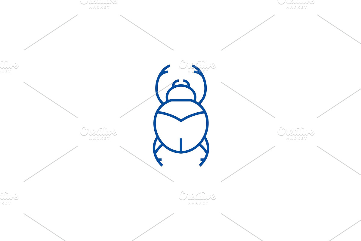 Bugs,egypt sign line icon concept in Illustrations - product preview 8
