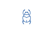 Bugs,egypt sign line icon concept