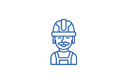 Builder line icon concept. Builder