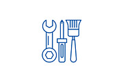 Building tools line icon concept