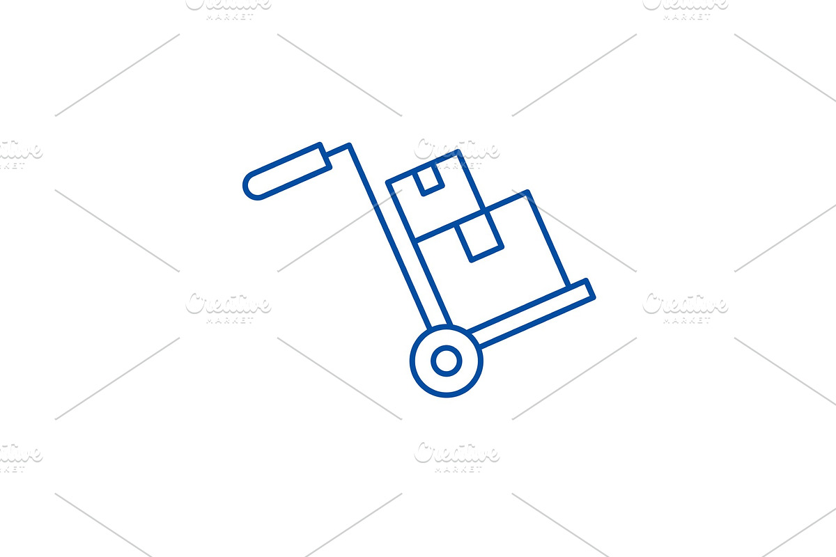 Bulky delivery line icon concept in Illustrations - product preview 8