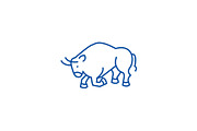 Bull fight,spain line icon concept