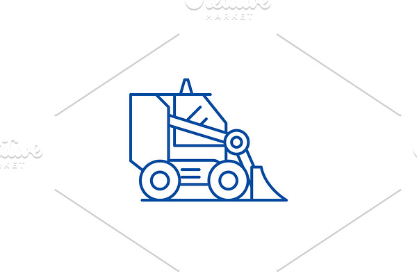 Bulldozer line icon concept