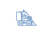 Bulldozer line icon concept