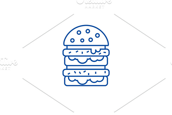 Burger,hamburger line icon concept