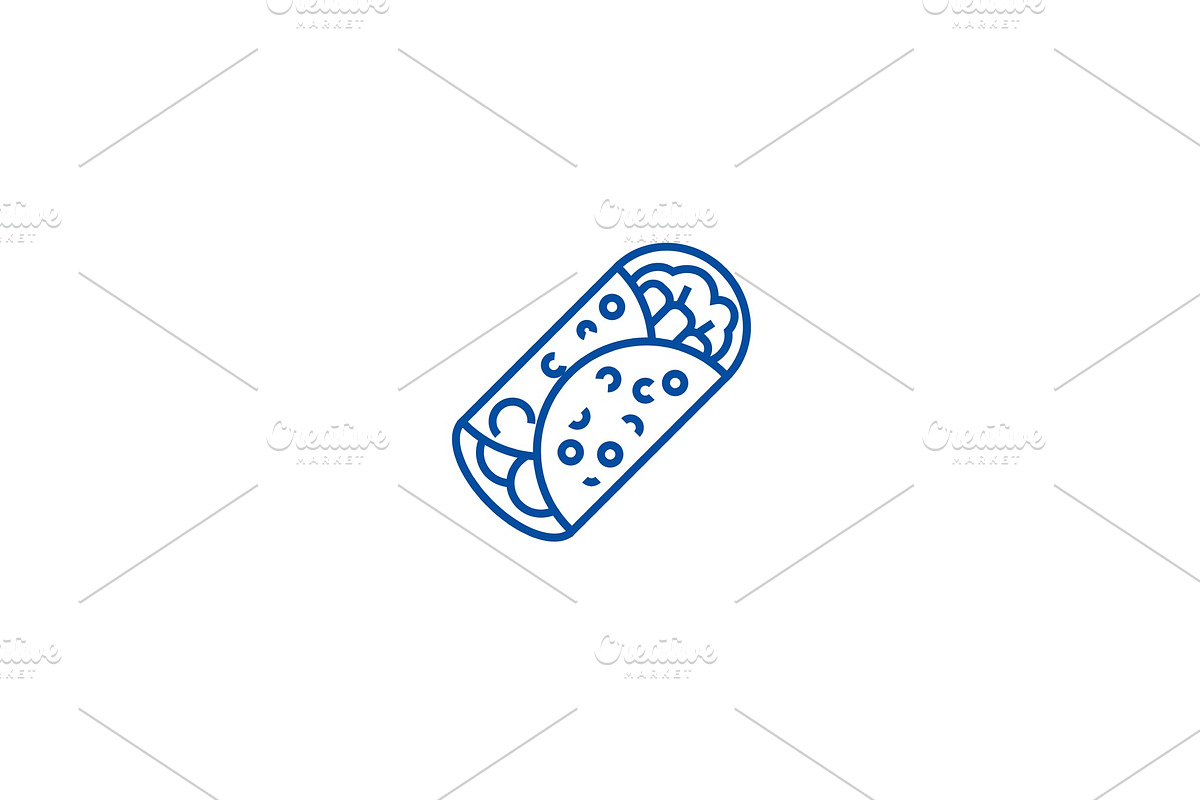 Burrito line icon concept. Burrito in Illustrations - product preview 8