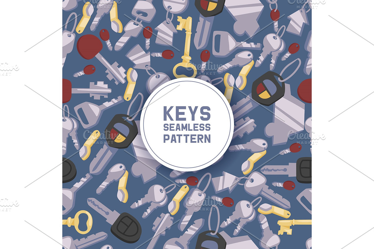 Key vector seamless pattern house in Textures - product preview 8