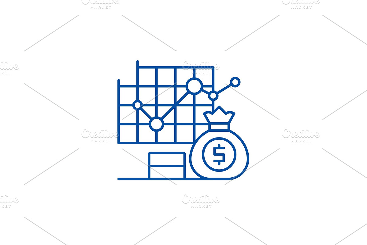 Business accounting line icon in Illustrations - product preview 8