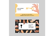 Key vector business card hand