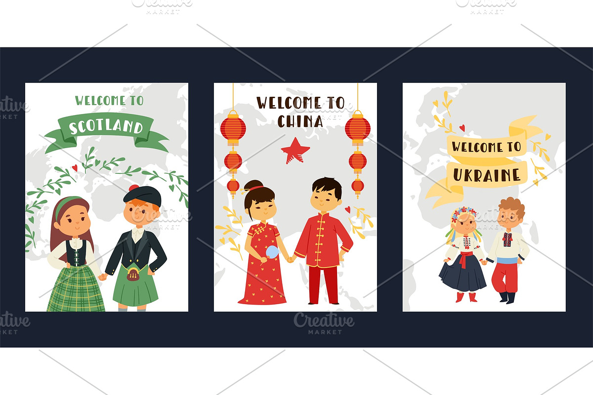 Children nationalities vector kids in Illustrations - product preview 8