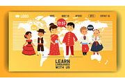 Children nationalities vector web