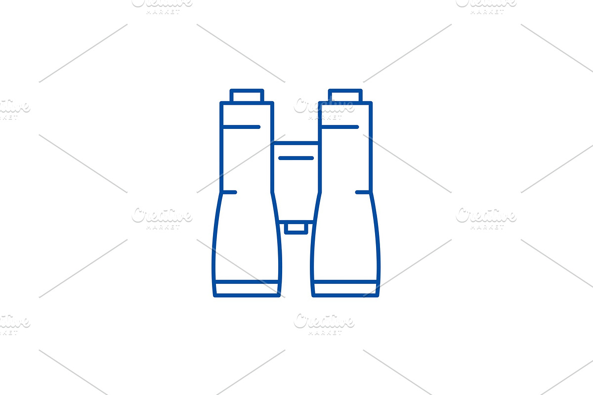 Business binoculars line icon in Illustrations - product preview 8