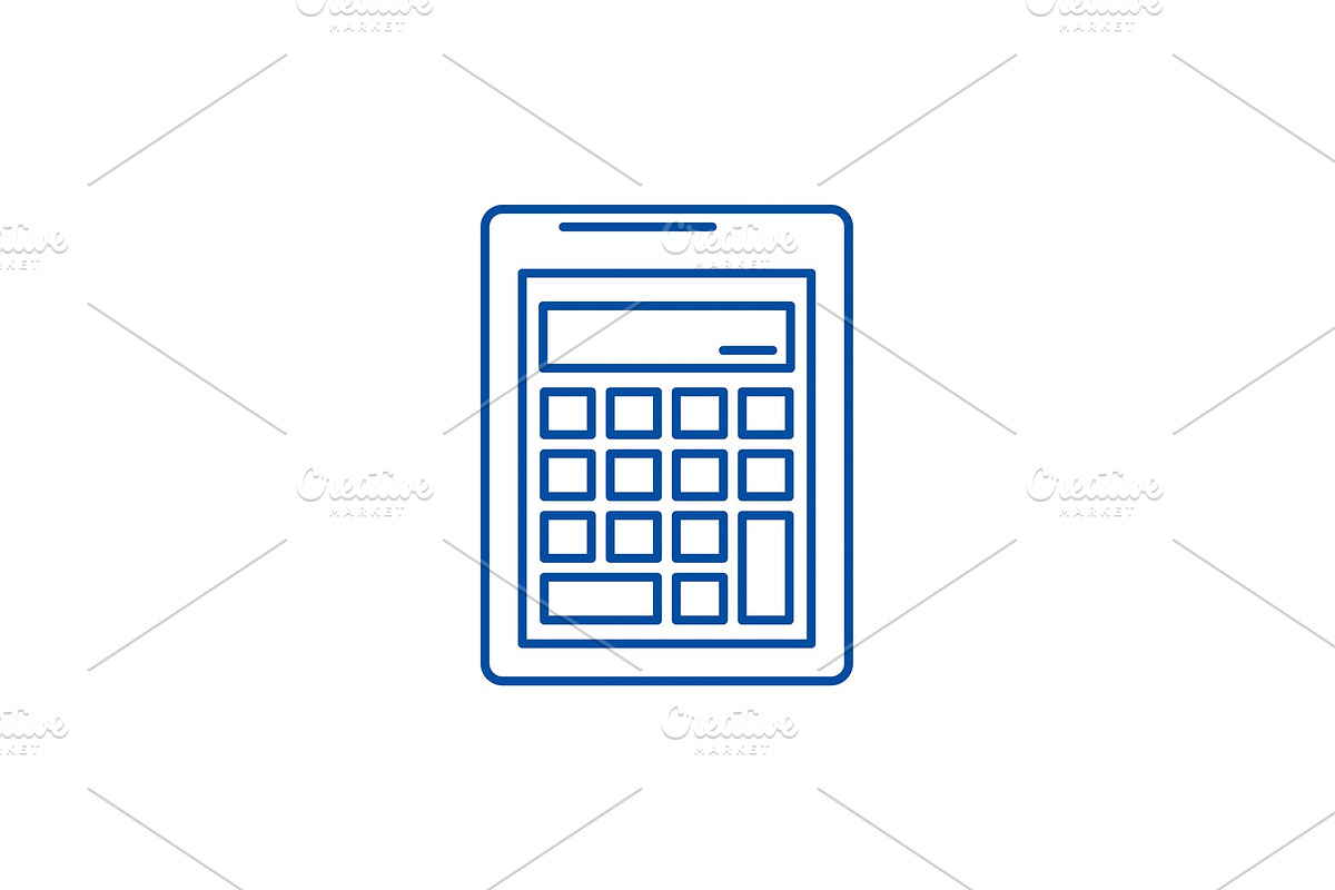 Business calculation line icon in Illustrations - product preview 8