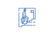 Business career line icon concept
