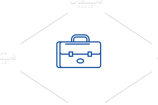 Business case, portfolio line icon