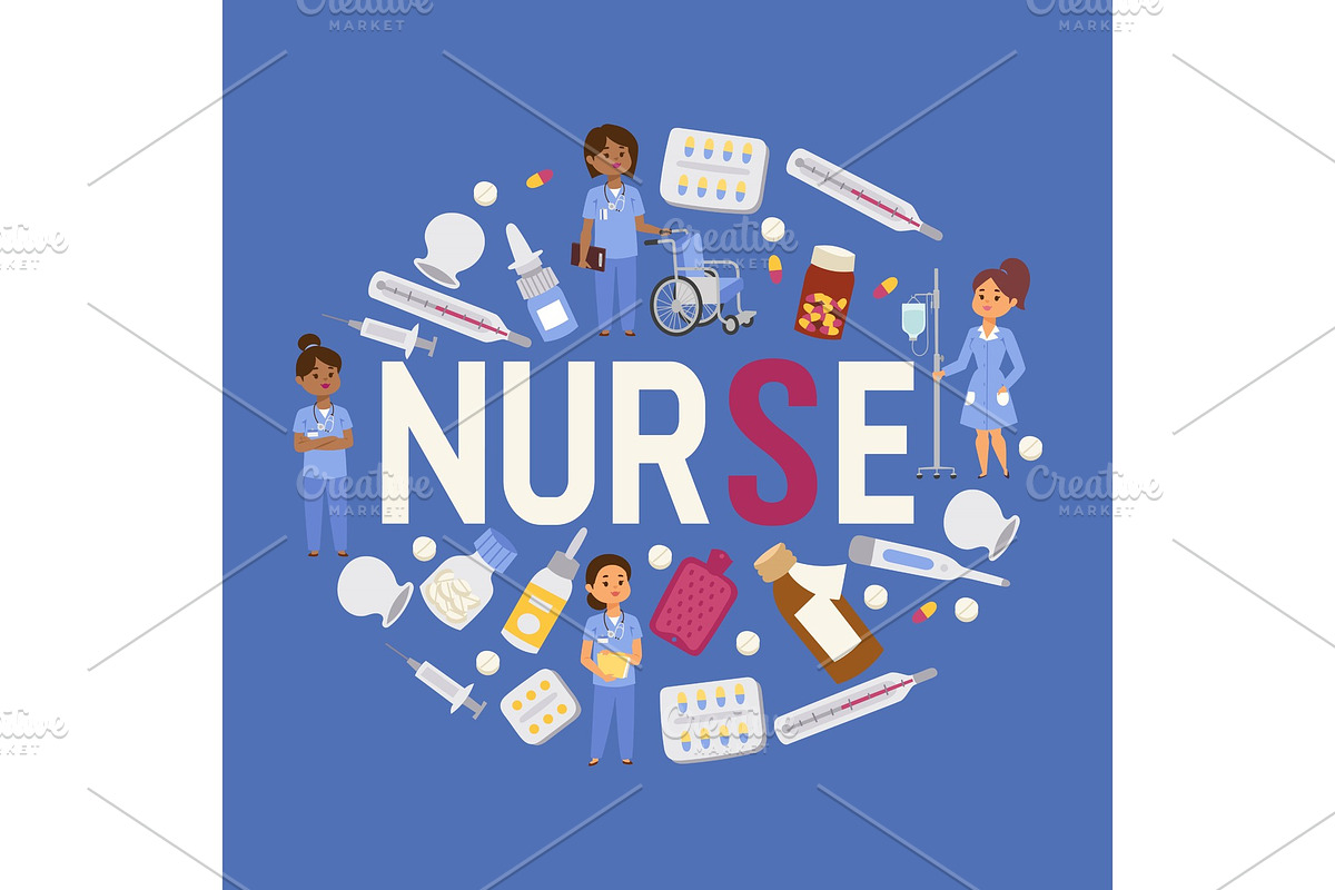 Nurse vector doctor woman medic in Illustrations - product preview 8