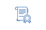 Business certificate line icon