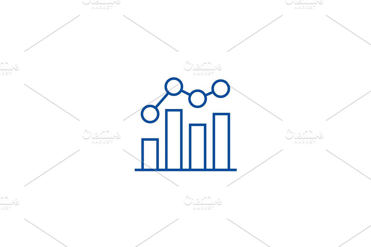 Business chart bar graph line icon in Illustrations - product preview 8