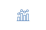 Business chart bar graph line icon