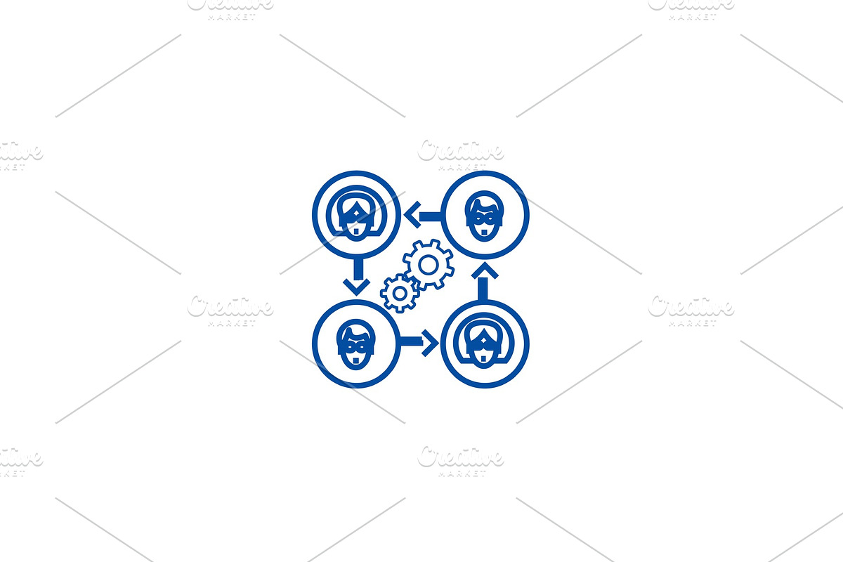 Business collaboration line icon in Illustrations - product preview 8