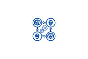 Business collaboration line icon