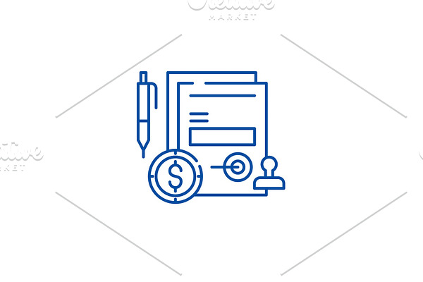 Business commitment line icon