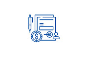 Business commitment line icon