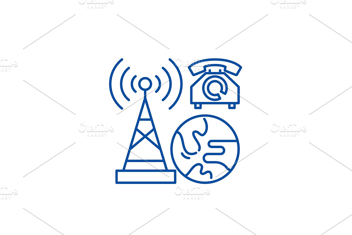 Business communication line icon in Illustrations - product preview 8