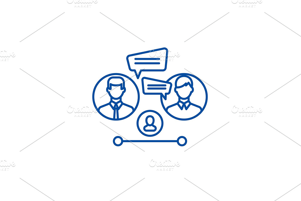 Business consultation line icon in Illustrations - product preview 8