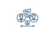 Business consultation line icon