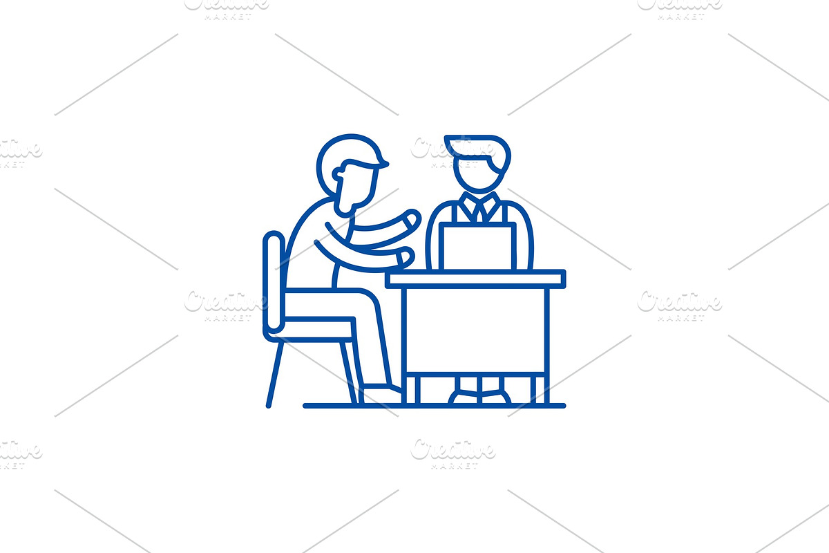 Business consulting line icon in Illustrations - product preview 8