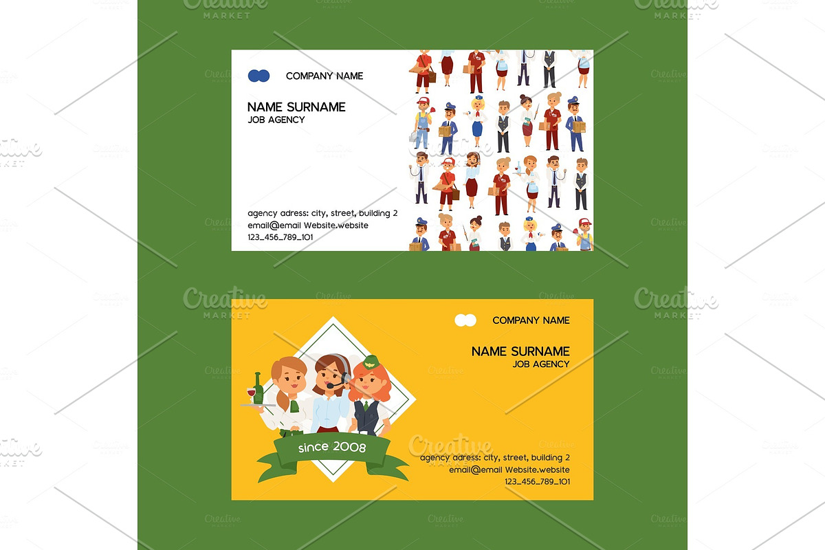 Job agency vector business-card in Illustrations - product preview 8