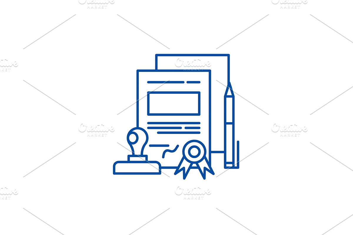 Business contract line icon concept in Illustrations - product preview 8