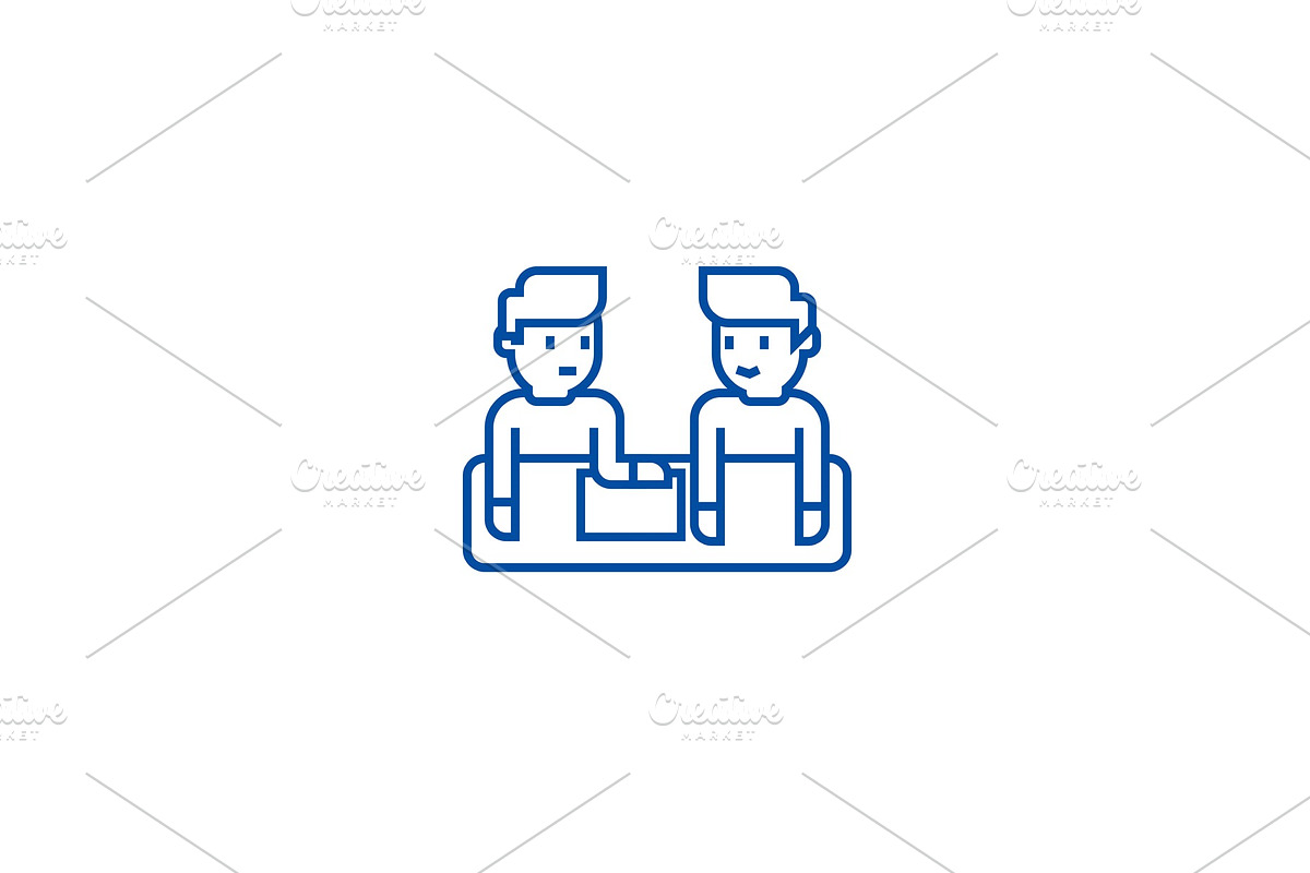 Business conversation line icon in Illustrations - product preview 8