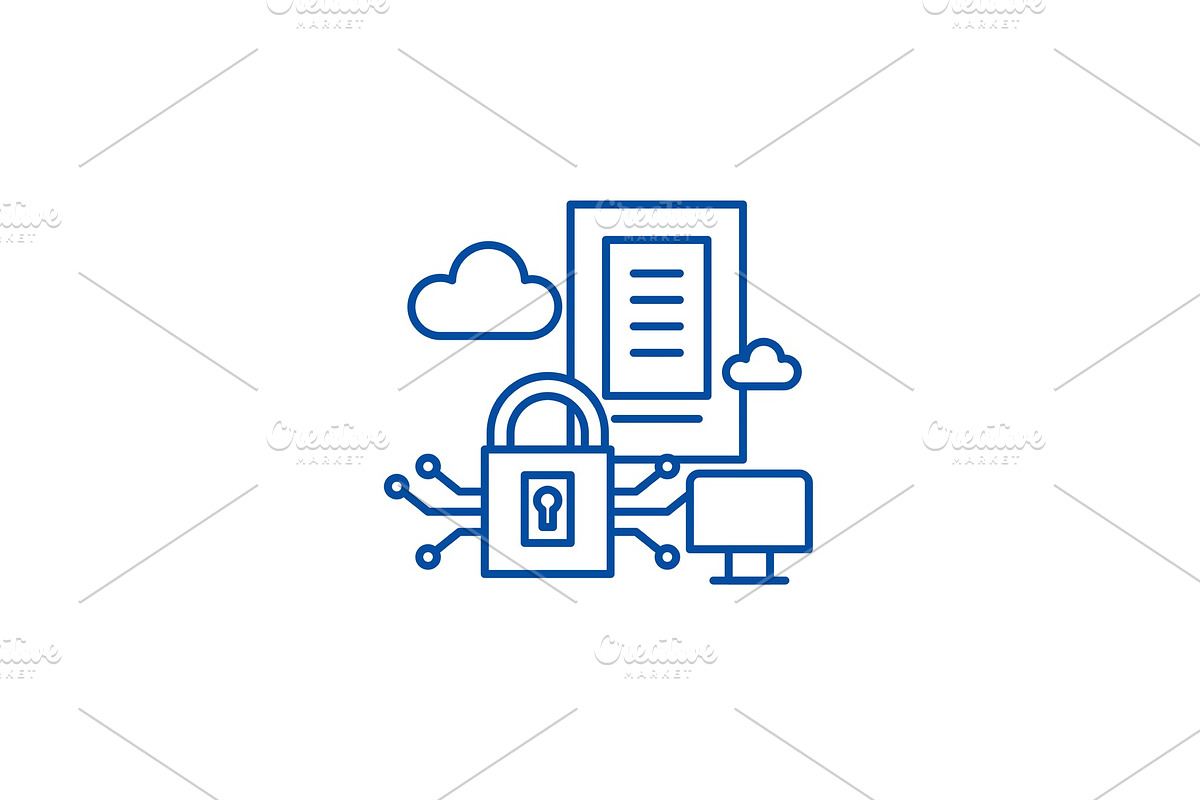 Business data security line icon in Illustrations - product preview 8