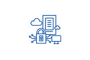 Business data security line icon