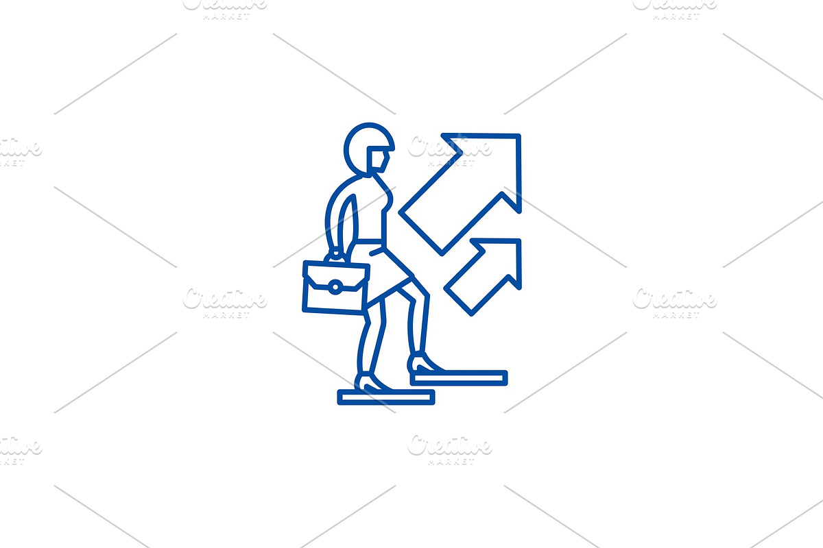 Business feminism line icon concept in Illustrations - product preview 8