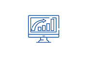 Business growth line icon concept