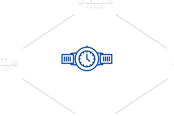 Business hand watch line icon