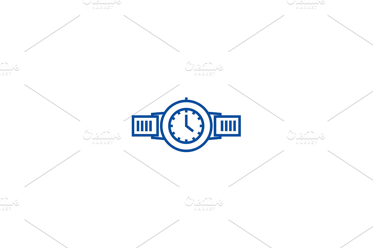 Business hand watch line icon in Illustrations - product preview 8