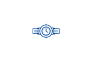 Business hand watch line icon