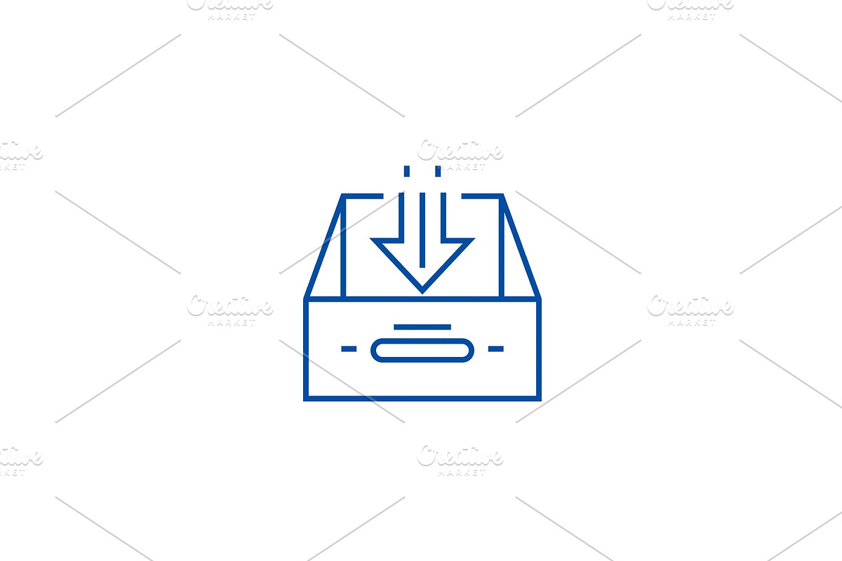 Business inbox line icon concept in Illustrations - product preview 8
