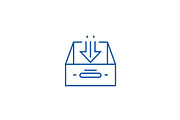 Business inbox line icon concept