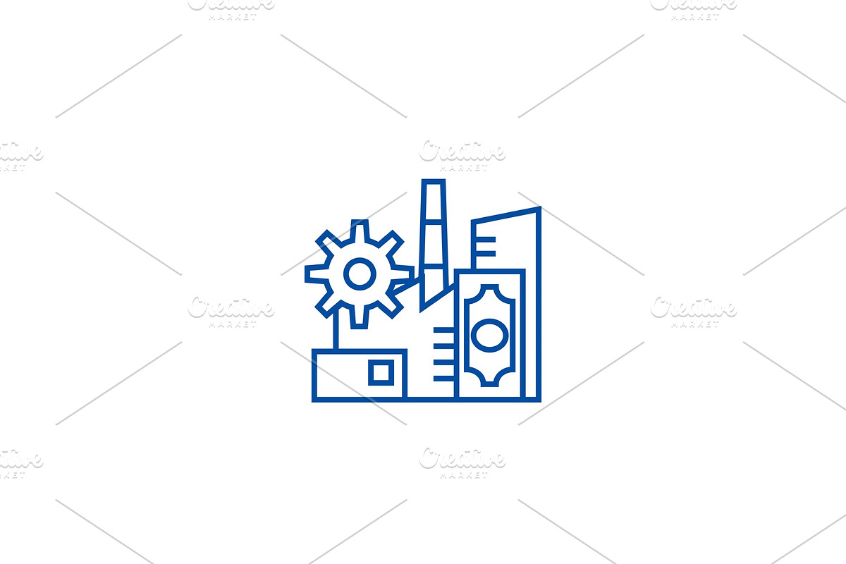 Business industry line icon concept in Illustrations - product preview 8