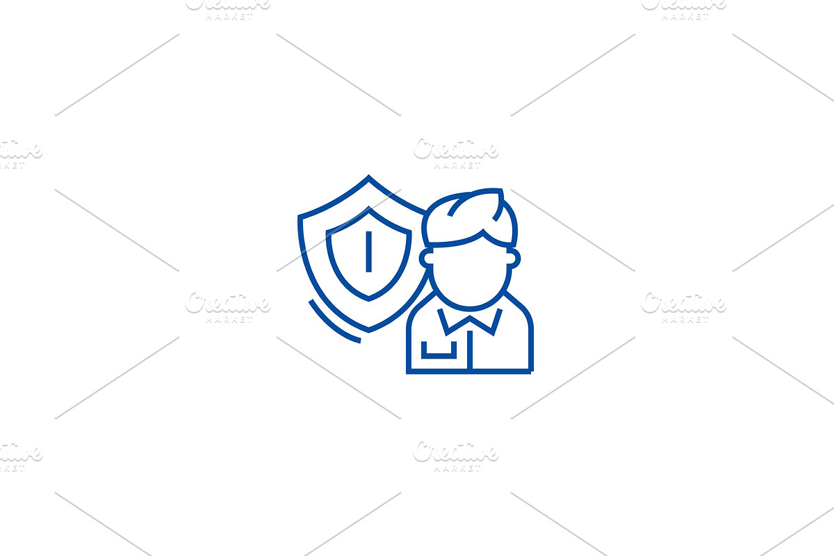 Business insurance line icon concept in Illustrations - product preview 8