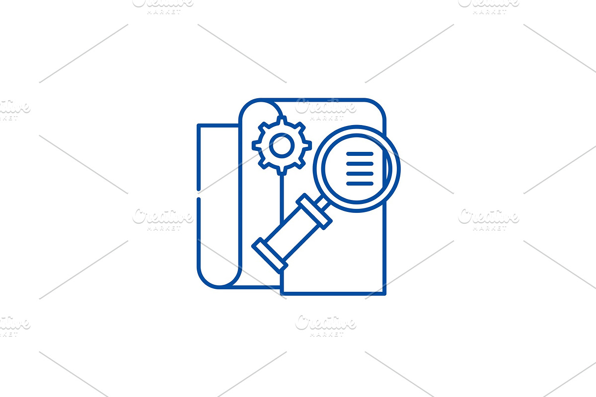 Business intelligence line icon in Illustrations - product preview 8