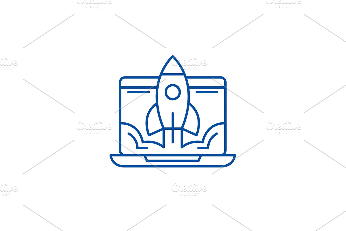 Business launch line icon concept in Illustrations - product preview 8